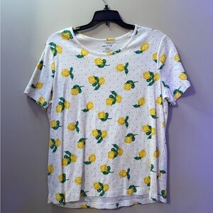 Lemon Print White T-Shirt